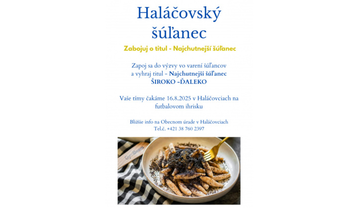 Nahlasovanie tímov - Haláčovský šúľanec