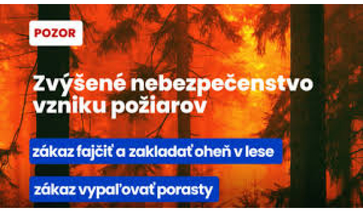 Nebezpečenstvo vzniku požiarov - odvolanie